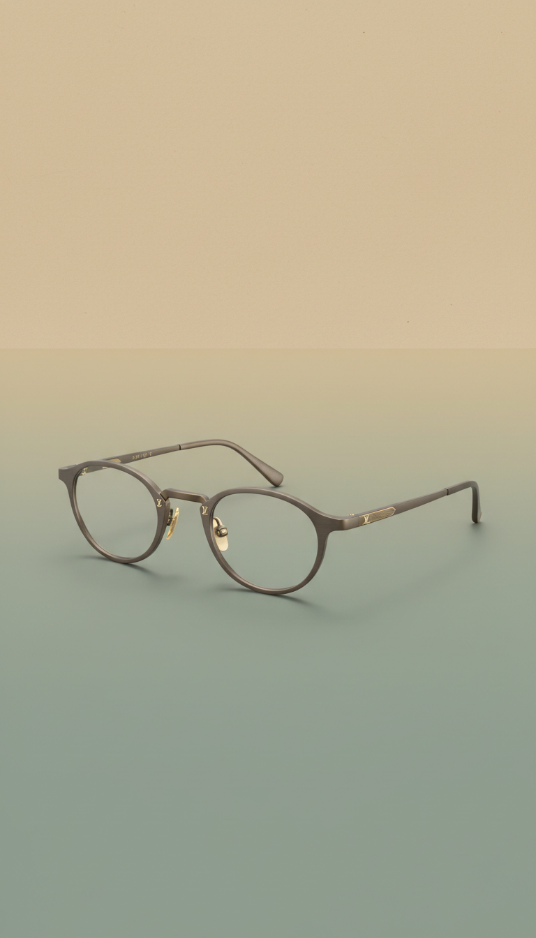 Matte titanium round frame